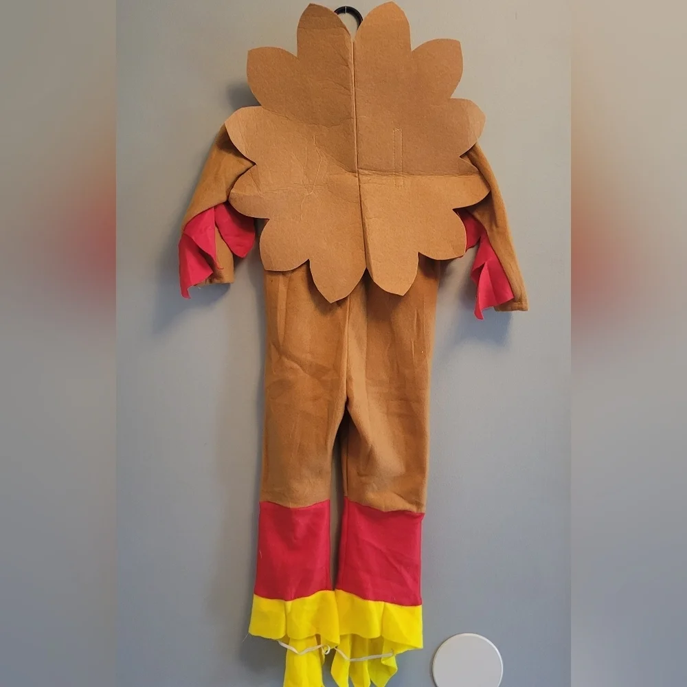 Kids Turkey Thanksgiving Costume Jumpsuit Hat Wings Outfit Fall Festival